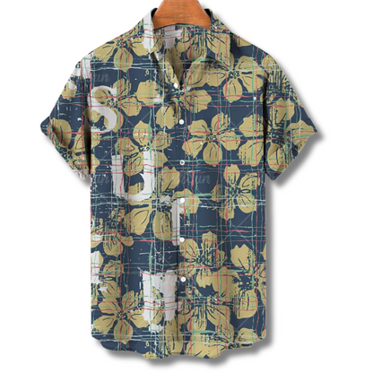Hawaiihemd Damen Kurzarm Blumenprint Sommer