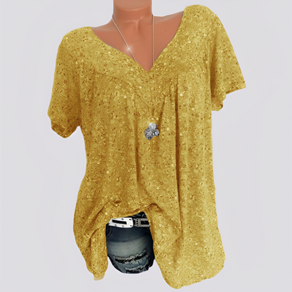 Damen Bluse Blumenmuster Lockere Passform Sommerweiß