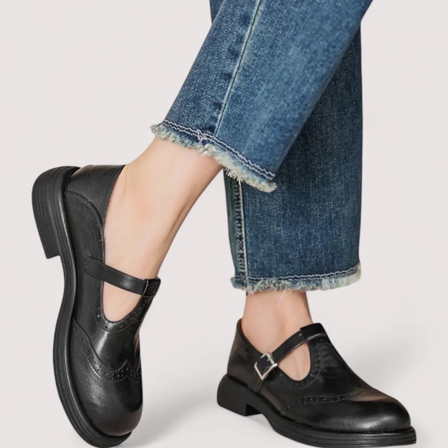 Damen Orthopädische Schuhe Bequem Mary Jane Atmungsaktives Leder