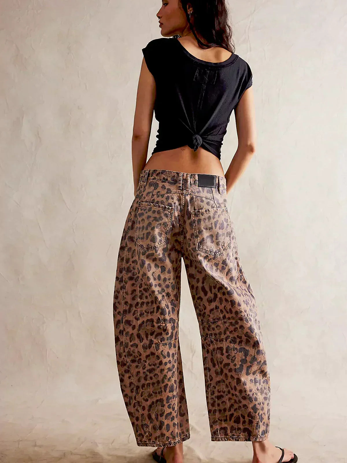 Damen Weitbein Jeans Bedruckt Trendy