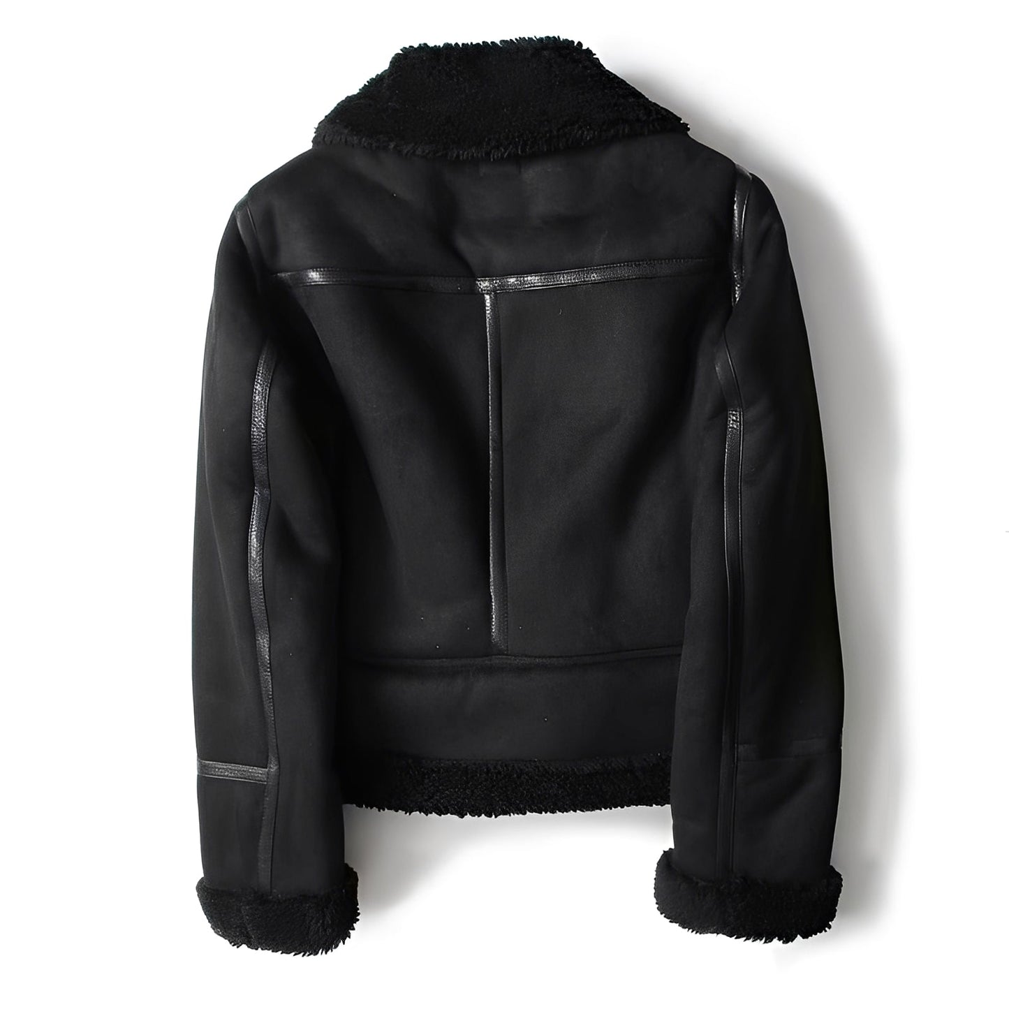 Damen Lederjacke Weich Schwarz - Norvielle