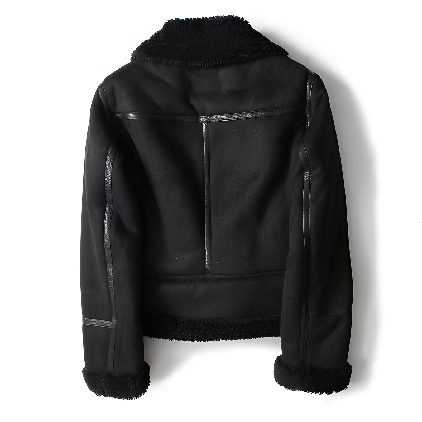 Damen Lederjacke Weich Schwarz - Norvielle