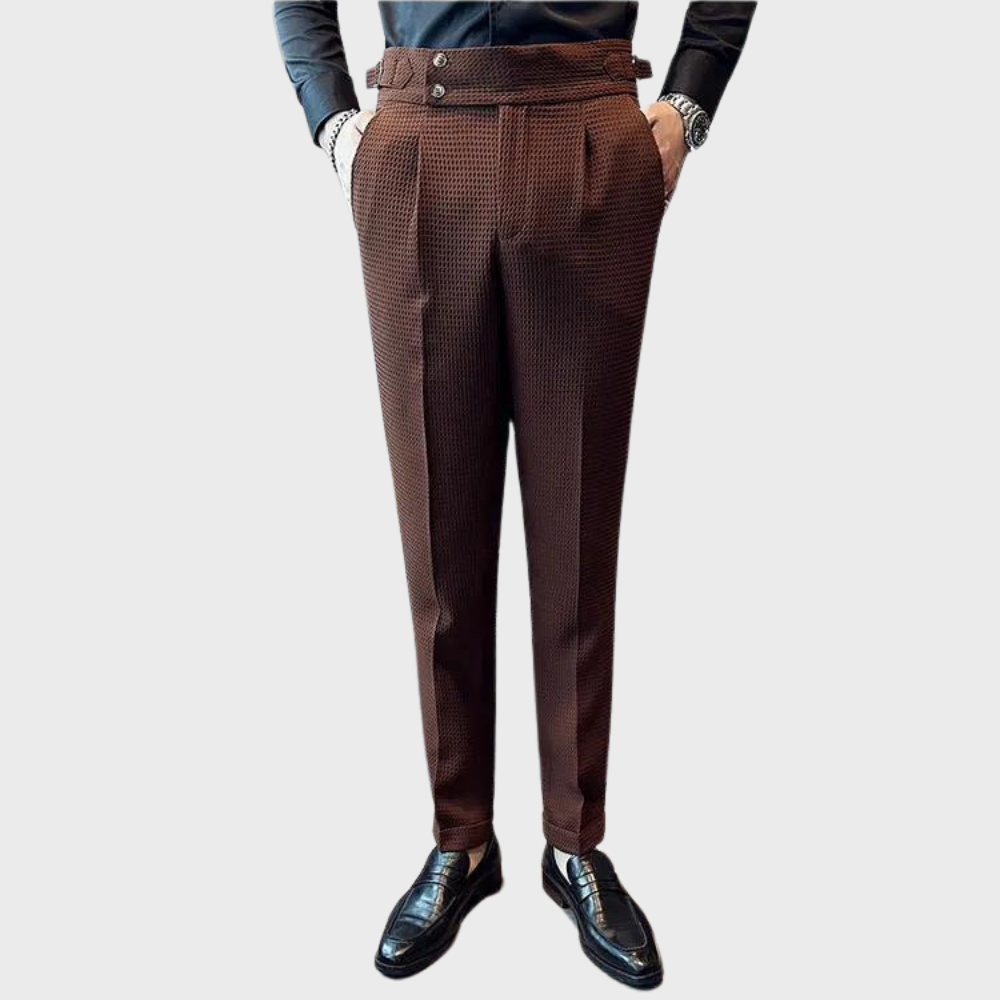 Herrenhose Kariert Hochtailliert Komfort