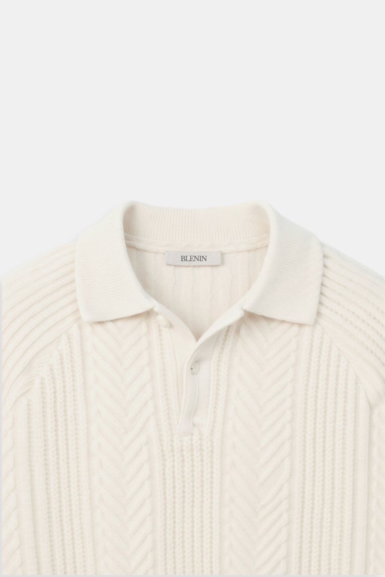 Klassischer Strickpullover Damen Polo Kragen Zopfmuster