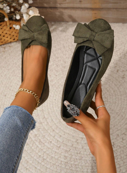 Damen Ballerinas Schleife Bequem Elegant