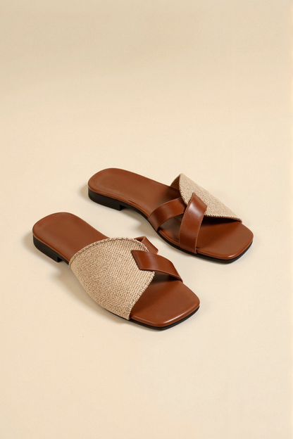 Damen Sandalen Lederoptik Sommer