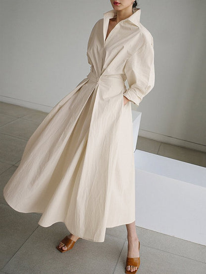 Damen Maxi Kleid Tailliert Lang Elegant - Norvielle
