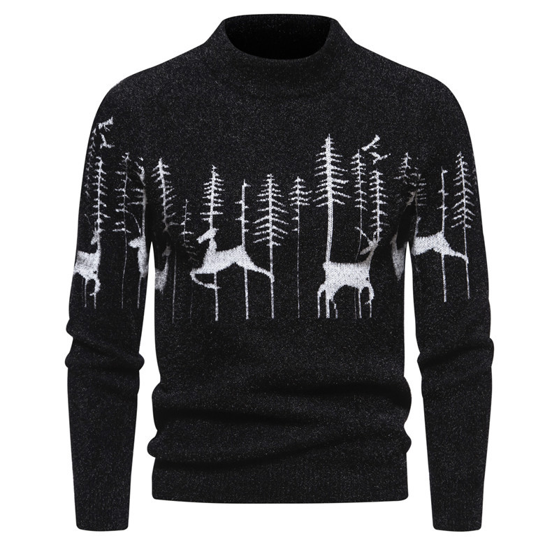 Herren Weihnachtspullover Warm Modern Rot
