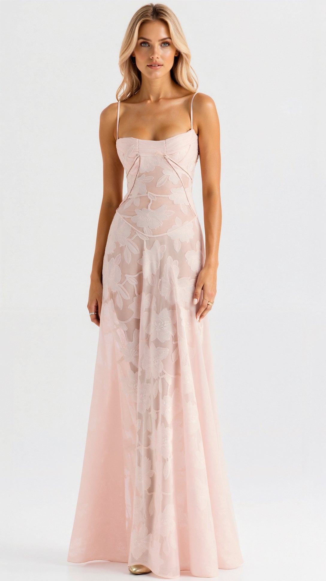 Damen Hochzeitsgastkleid Elegantes Maxikleid Lang