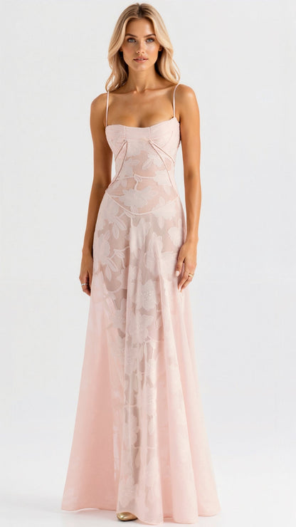 Damen Hochzeitsgastkleid Elegantes Maxikleid Lang