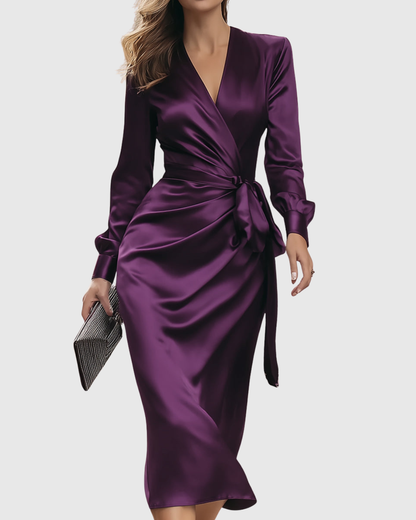 Damen Wickelkleid Verstellbarer Bund Elegantes Design - Norvielle
