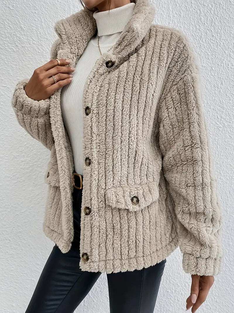 Weicher Frauenmantel Teddy-Look Kunstpelz Lässig