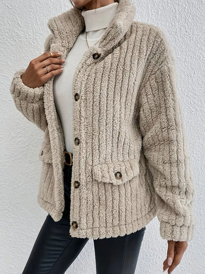 Weicher Frauenmantel Teddy-Look Kunstpelz Lässig