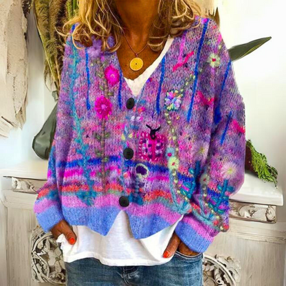 Damen Kuschelpullover Weich Warm Bunt