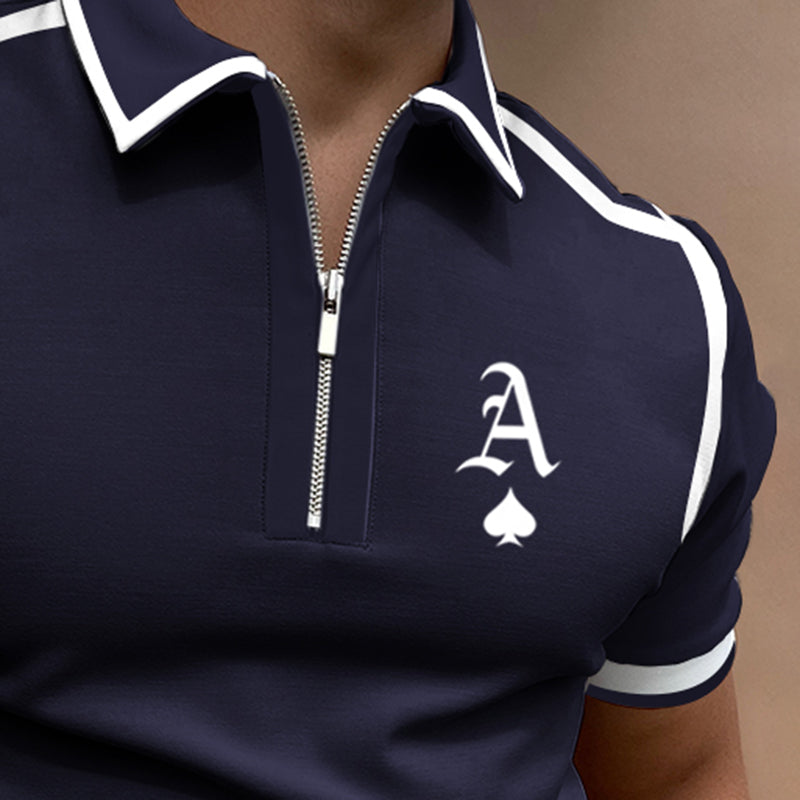 Herren Polo-Shirt Reißverschlusskragen Modern
