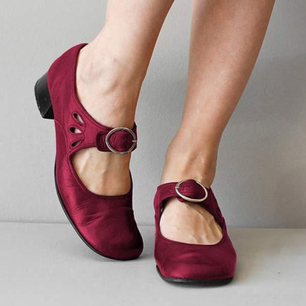 Damen Orthopädische Keilsandalen Leder Verstellbare Schnalle