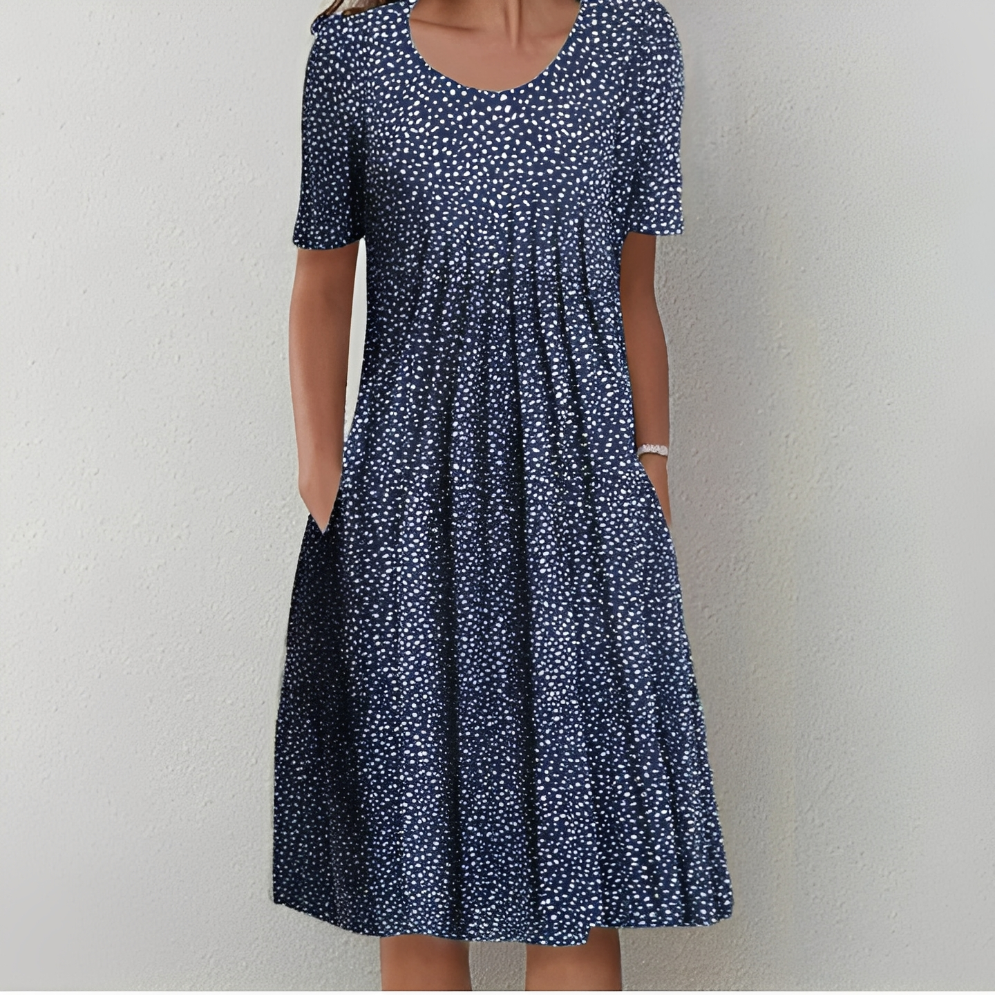 Damen Sommerkleid Kurz Elegant Baumwolle