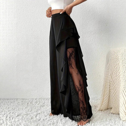 Damen Hochtaillierten Hose Weite Bein Elegant