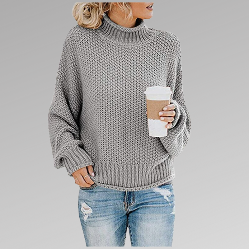 Damen Grobstrick Pullover Modern Großkaros