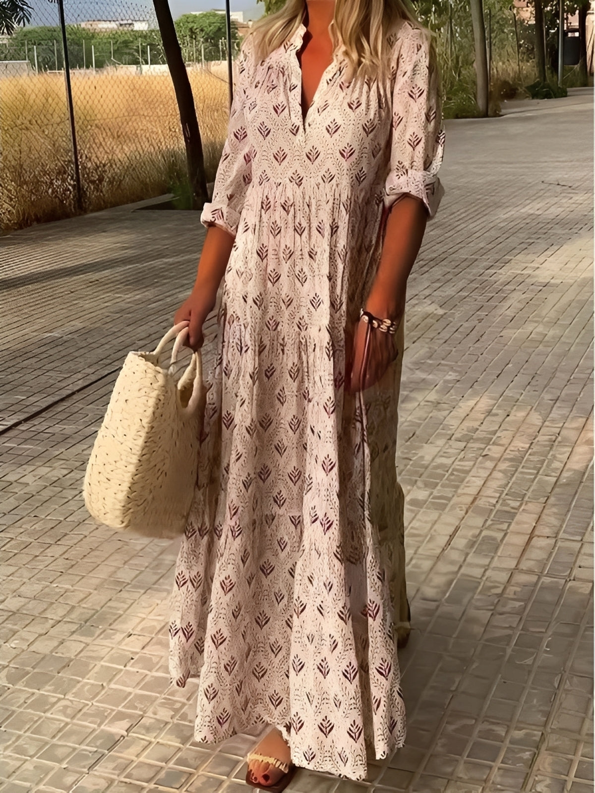 Damen Maxikleid Leichtes Sommerkleid Modern