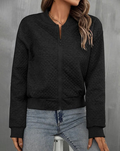 Norvielle Damen Steppjacke Lockere Passform Weich Schwarz - Norvielle