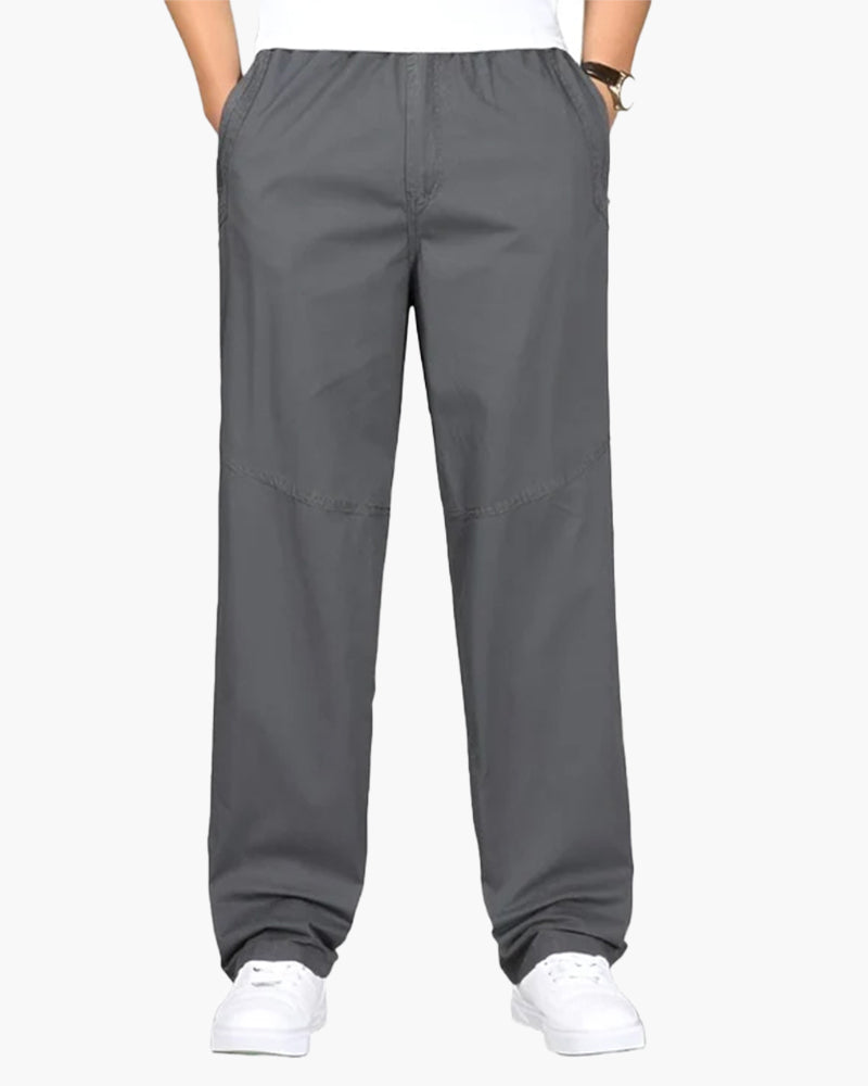 Herrenhose Gerader Schnitt Baumwolle Elastikbund Bequem