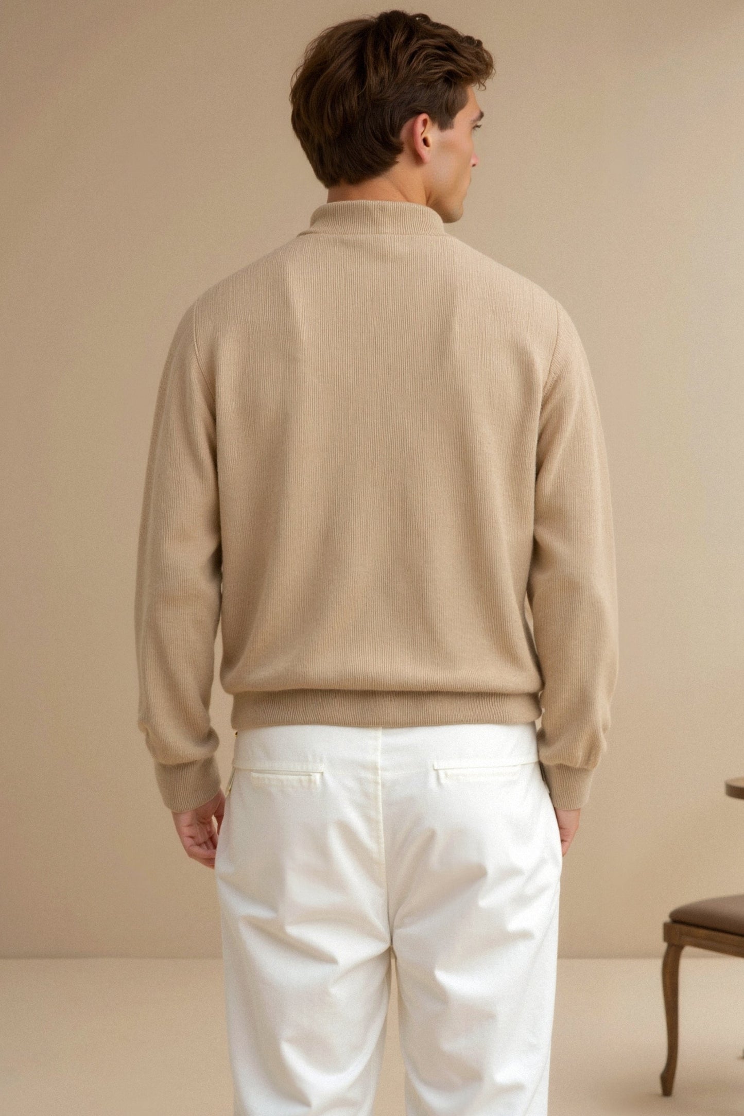 Strickpullover Reißverschluss Komfortmode Zeitlos