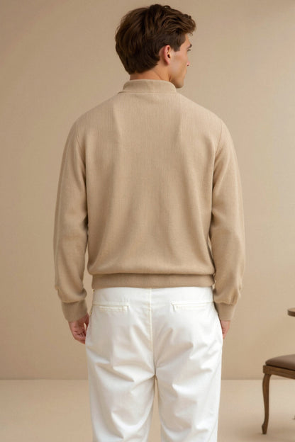 Strickpullover Reißverschluss Komfortmode Zeitlos