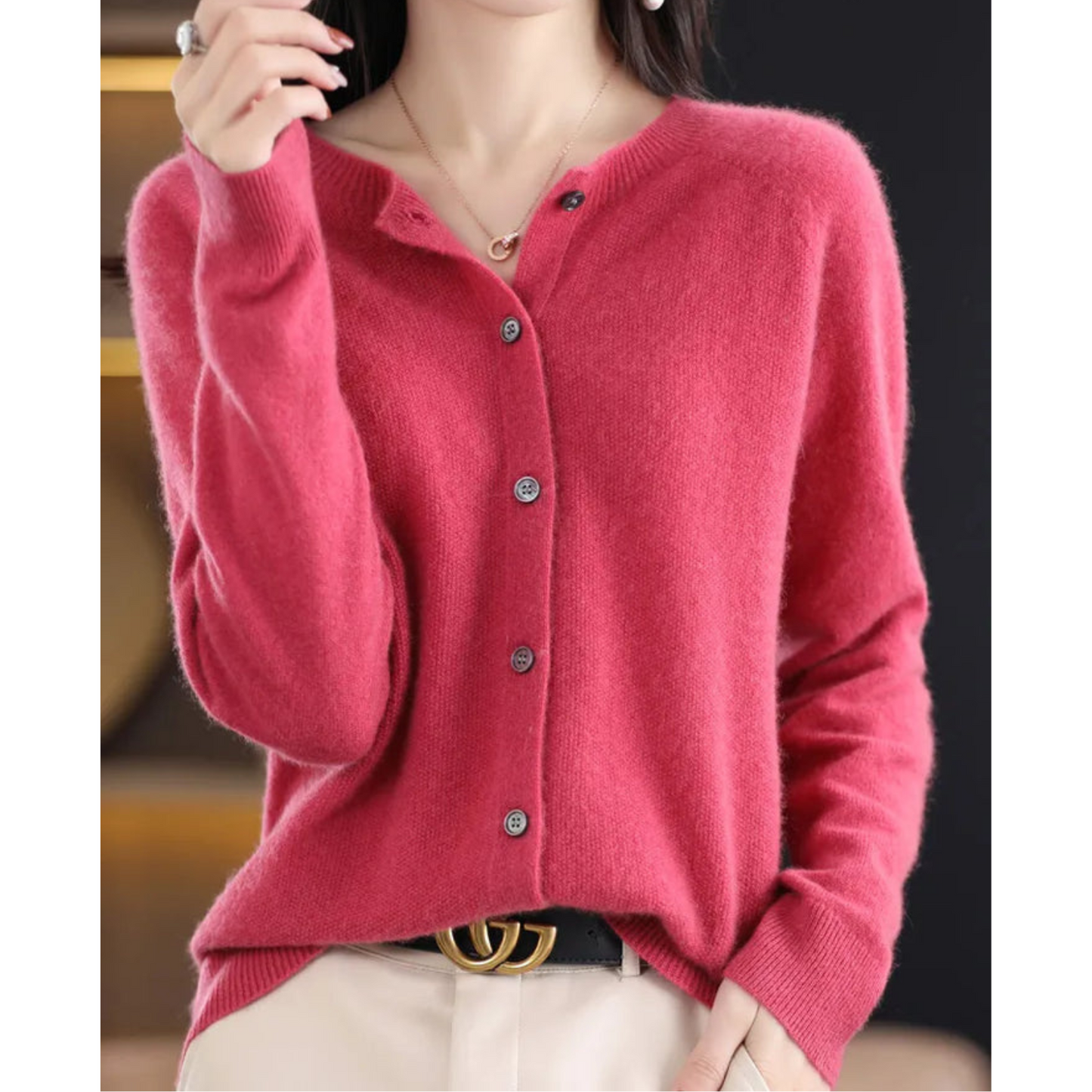 Damen Kaschmir Strickjacke Weich Warm - Norvielle