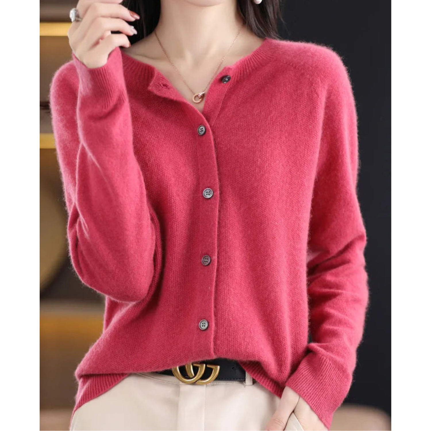 Damen Kaschmir Strickjacke Weich Warm - Norvielle