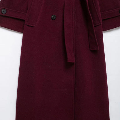 Damen Trenchcoat Bordeaux Rot Elegantes Design
