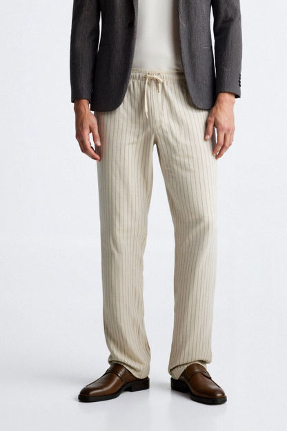 Herren Loungehose Nadelstreifen Moderner Oldschool Stil