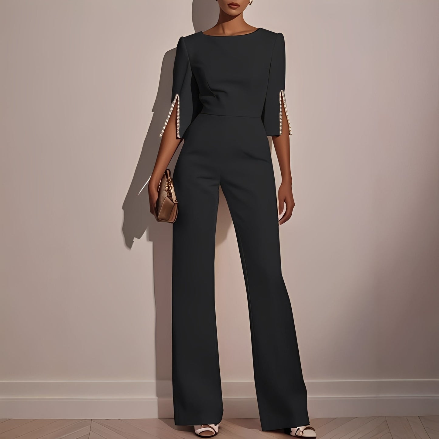 Damen Jumpsuit Elegant Glockenärmlig