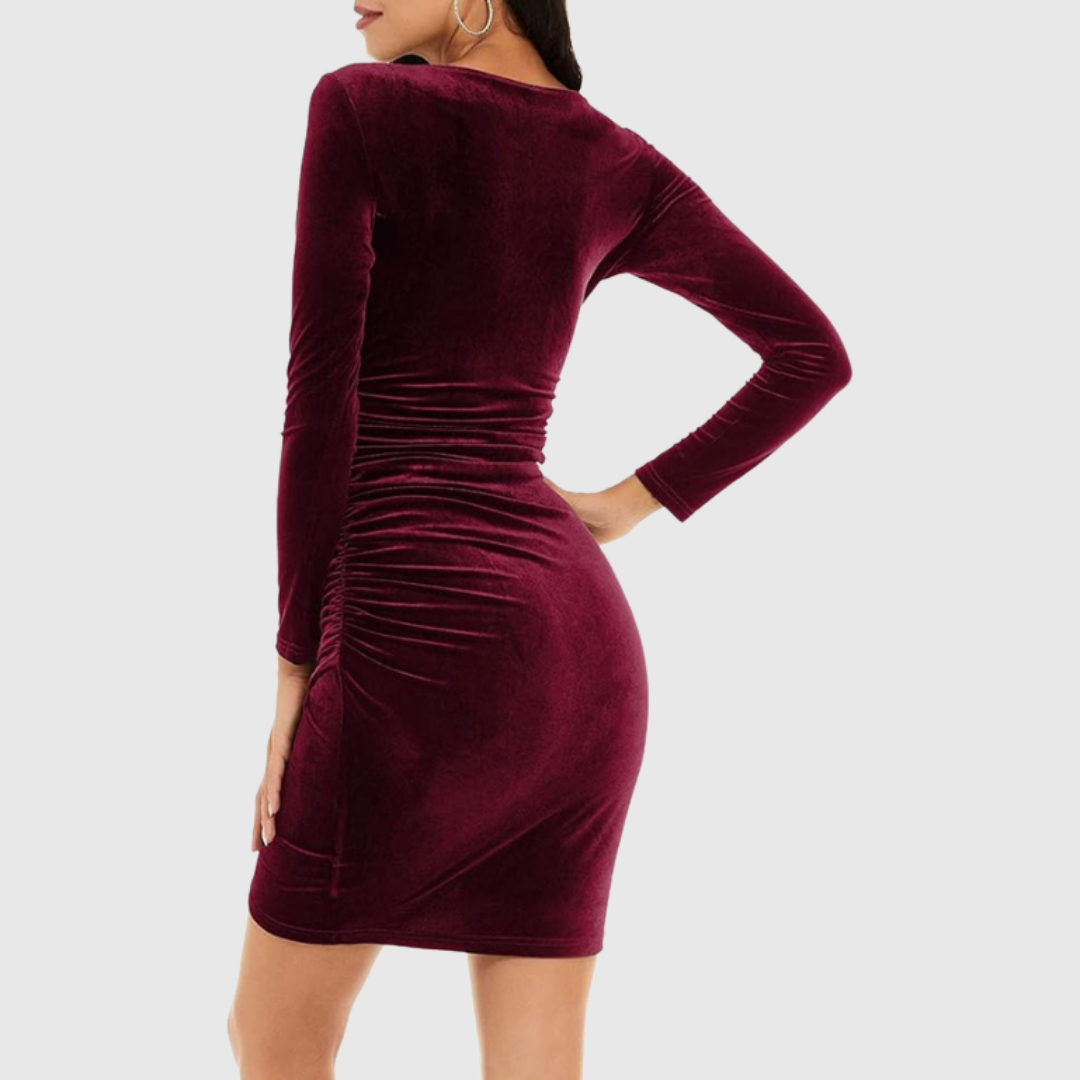 Damen Samtkleid Lang Elegantes