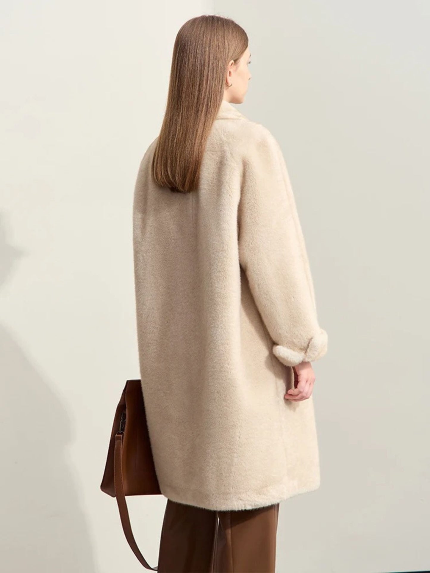 Damen Wollmantel Doppelöffnung Winter