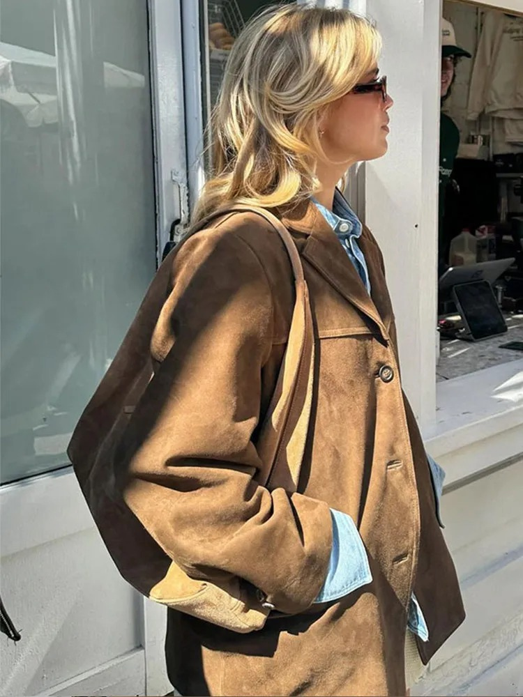 Herren Trenchcoat Braun Übergroß Winter