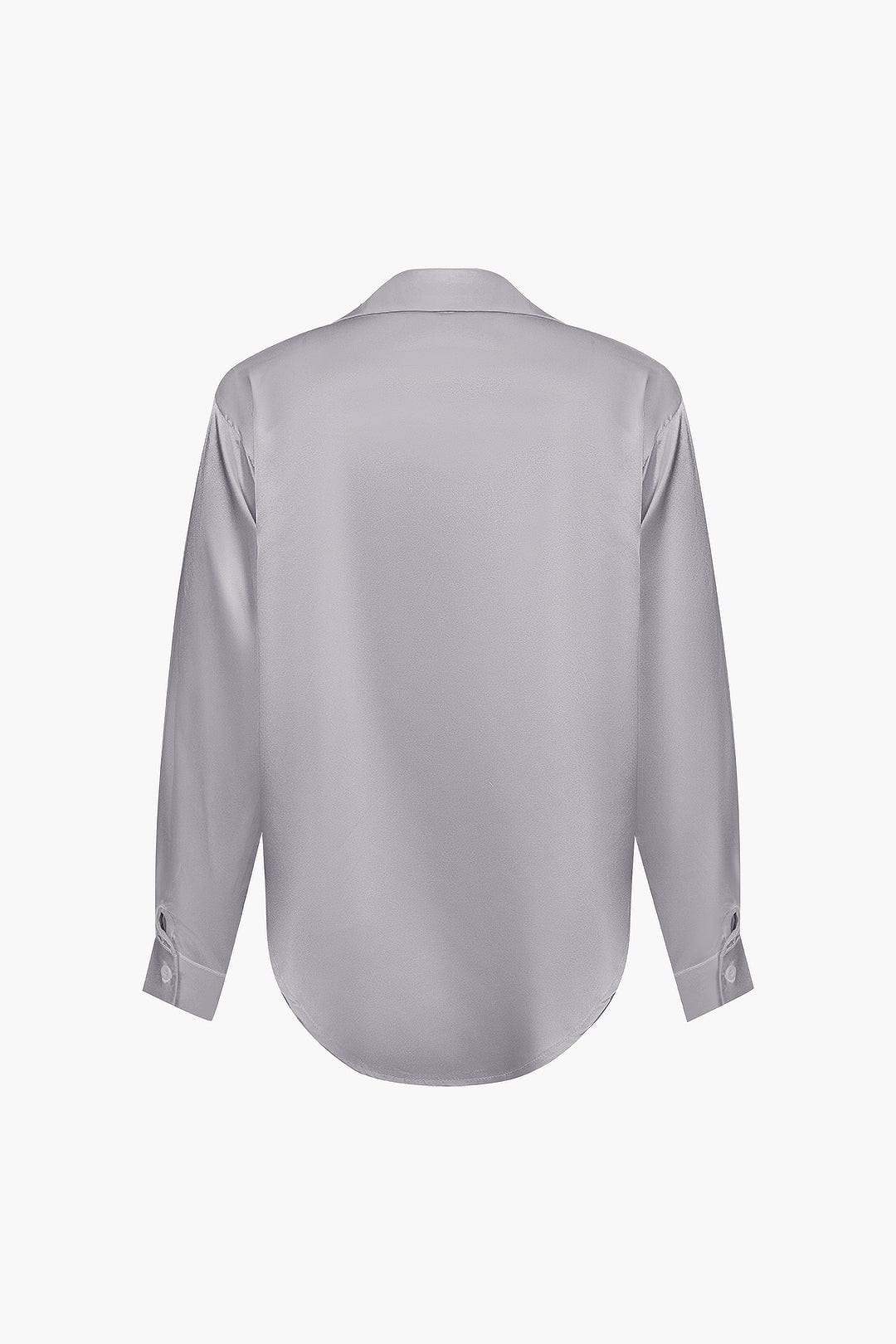 Damenbluse Langarm Seiden-Satin Elegante Bluse