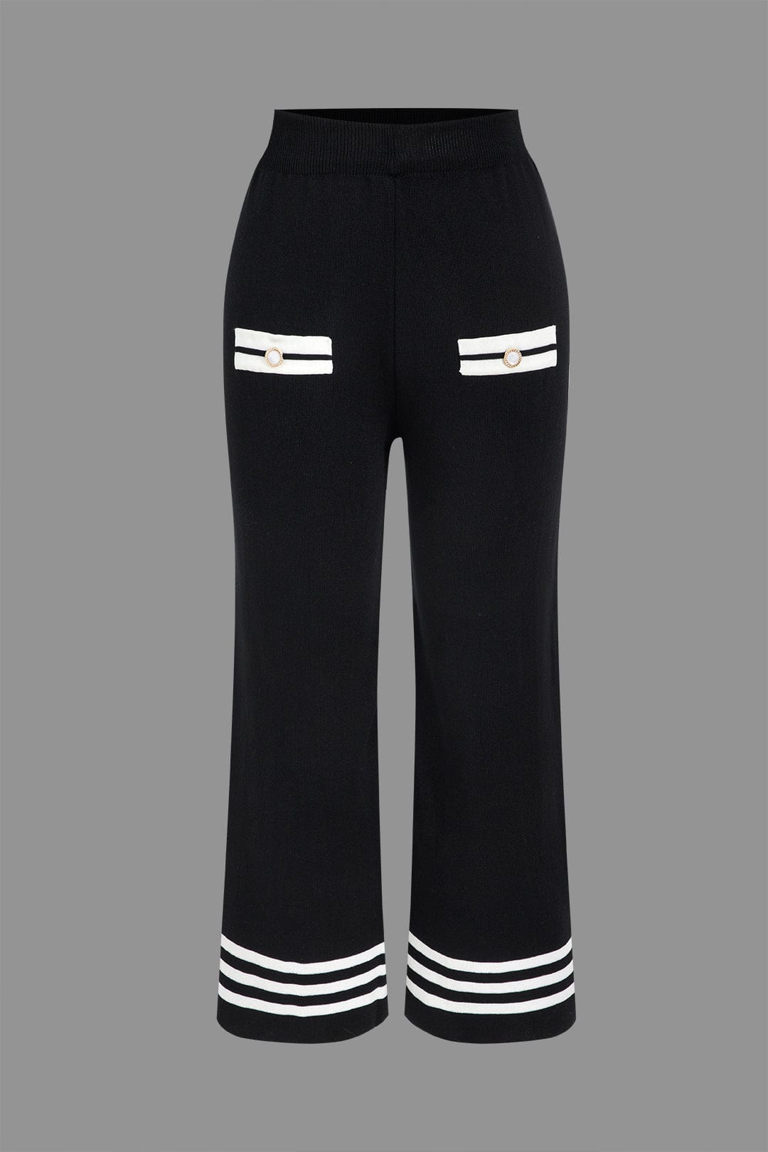 Damen Strick-Zweiteiler Cropped Cardigan Hose