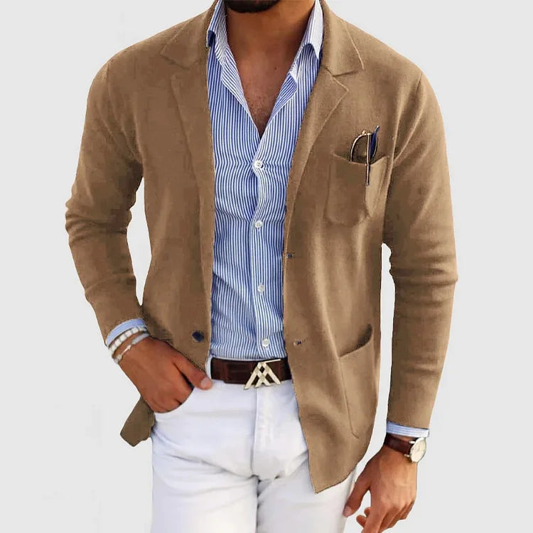 Herren Blazer Slim Fit Modern Revers Knöpfe