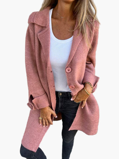 Damen Mantel Relaxed Fit Knöpfe Modern