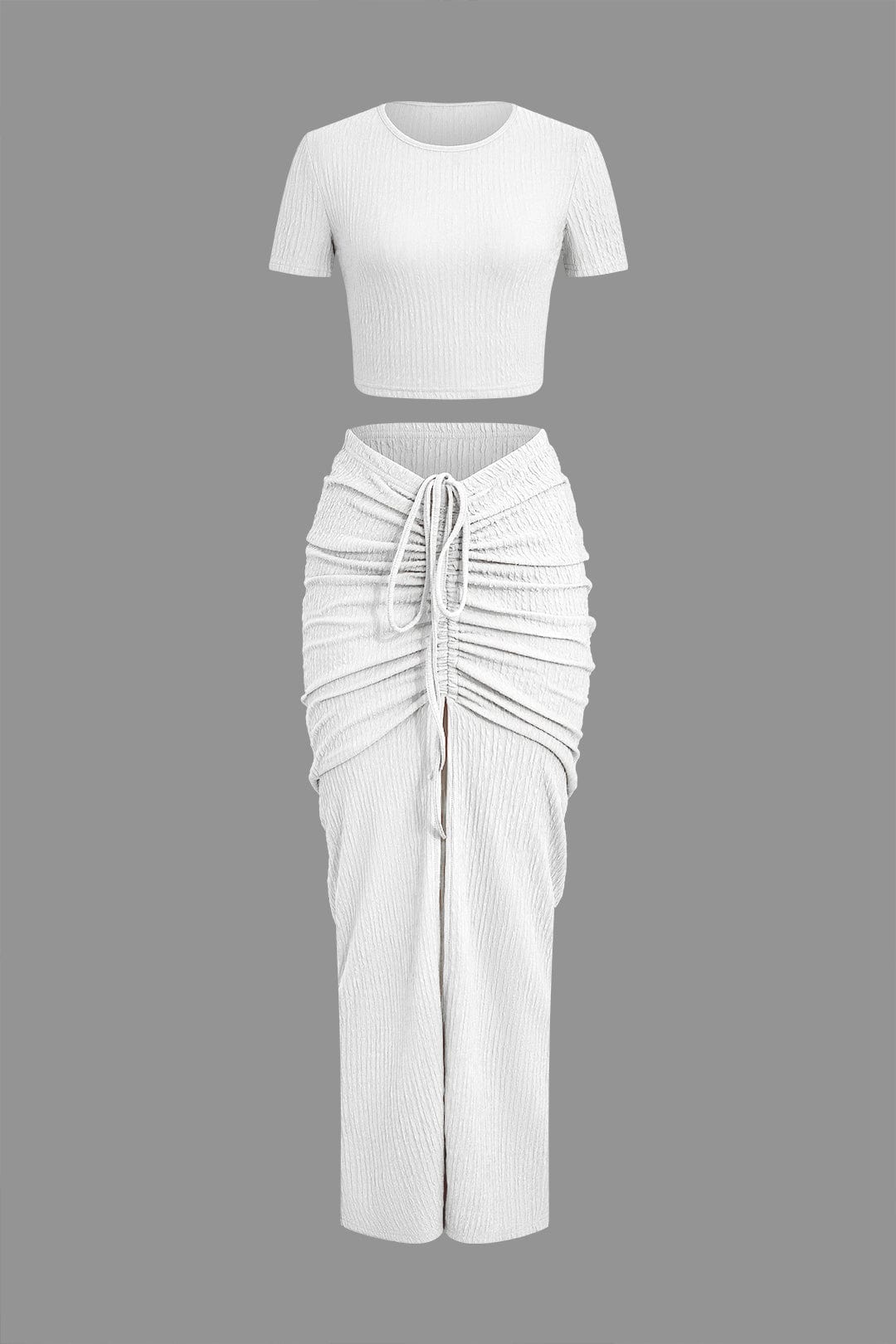 Damen Zweiteiliges Set Raffung Bekleidung