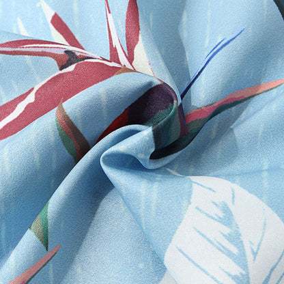 Herren Kurzarmhemd Blumenmuster Sommer Weiss