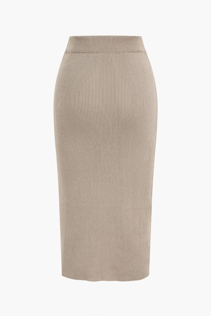 Damen Zweiteiler Set Twist Detail Schlitzrock