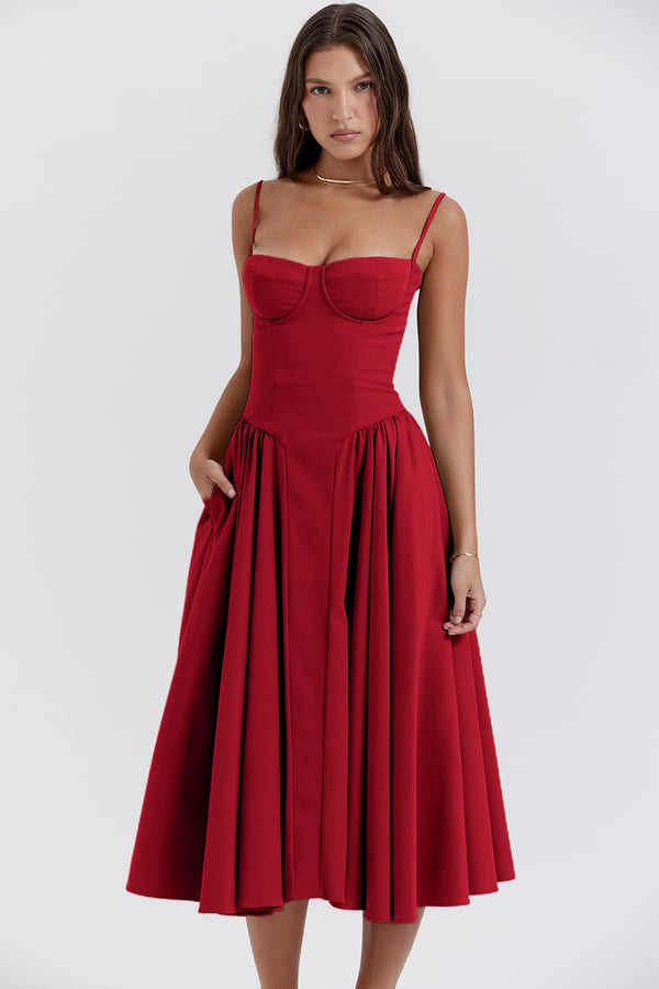 Damen Ärmelloses Sommerkleid aus Jute