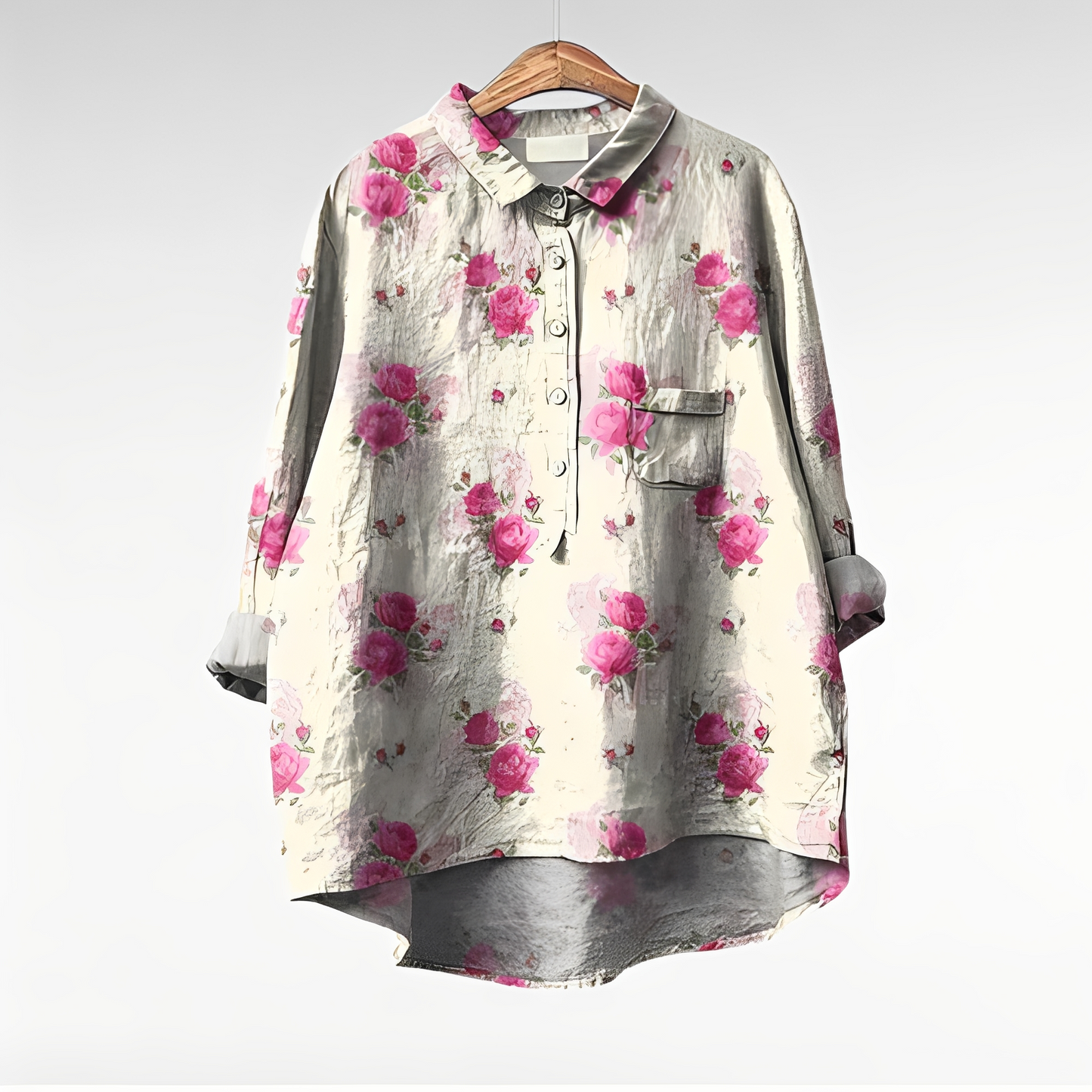 Damen Bluse Blumenmuster Elegante Frauenbluse - Norvielle