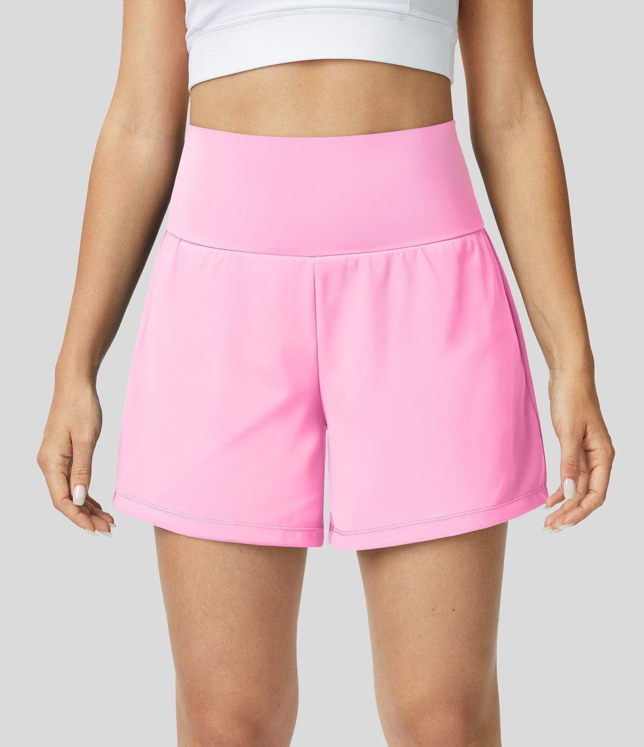 Damen Yoga-Shorts 2-in-1 Multifunktionshose Mit Taschen