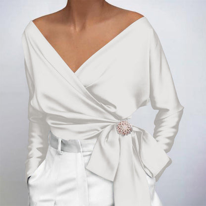 Damen Seidenbluse Elegante Bluse