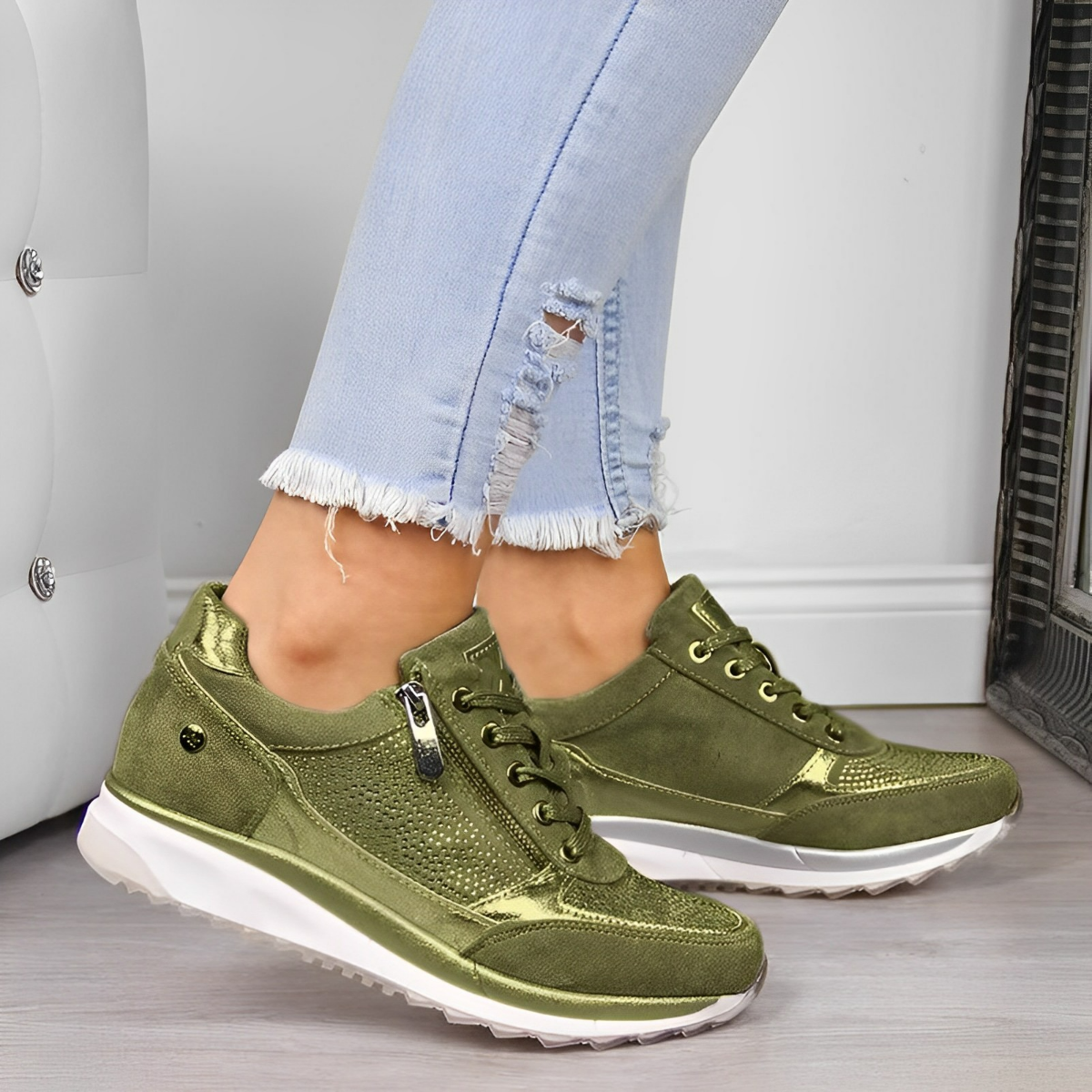 Laufschuhe Damen Bequem Schnellverschluss