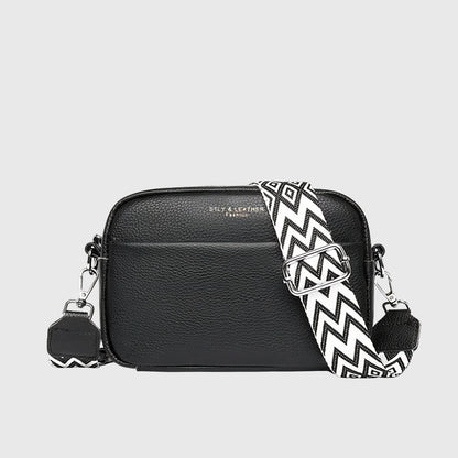 Damen Schultertasche Leder Klassisch Schwarz - Norvielle