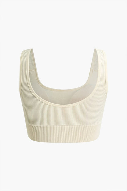 Damen Sport-Set Nahtloses Crop- Yoga-Shorts